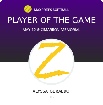 #25 Alyssa  Geraldo  Player of the Game badge