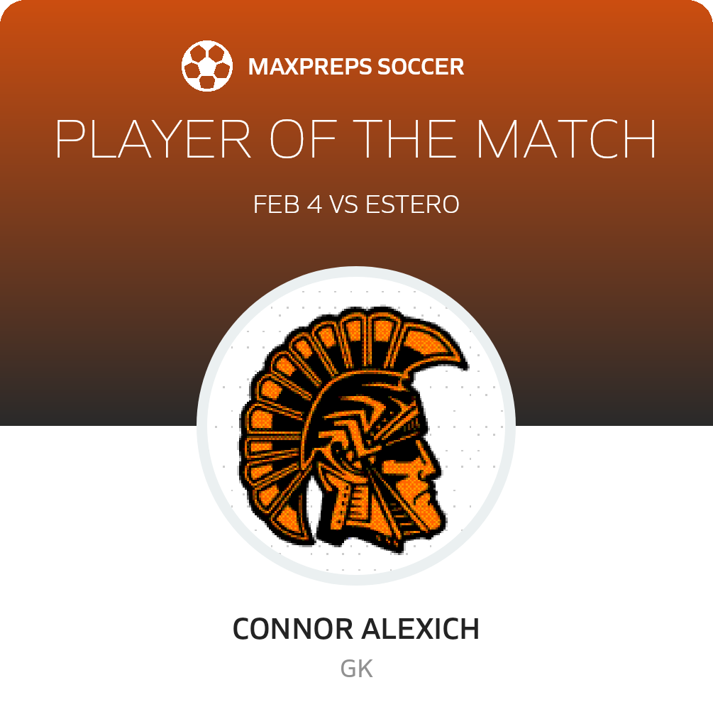 #00 Connor Alexich Player of the Game badge
