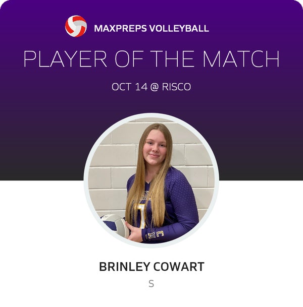#7 Brinley Cowart Player of the Game badge