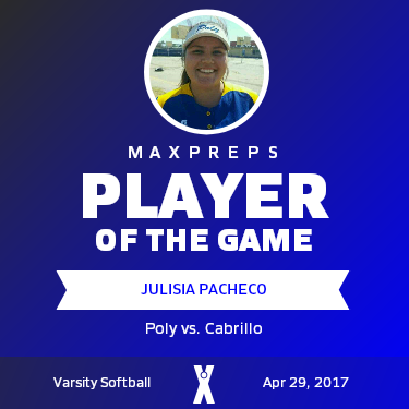 #6 JULISIA PACHECO Player of the Game badge