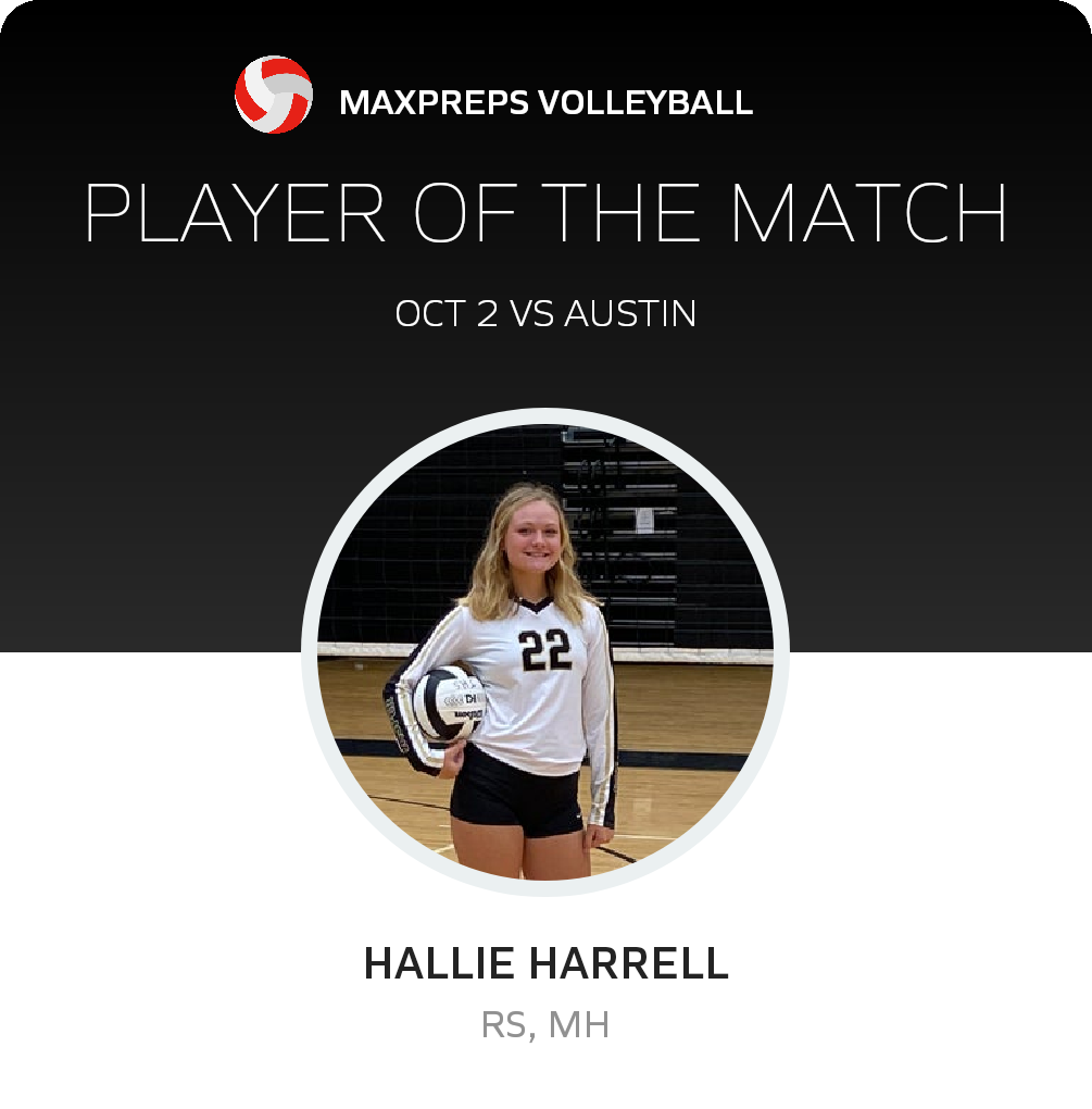#22 Hallie Harrell Player of the Game badge