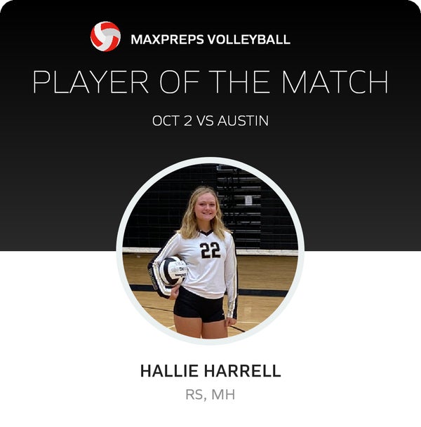 #22 Hallie Harrell Player of the Game badge