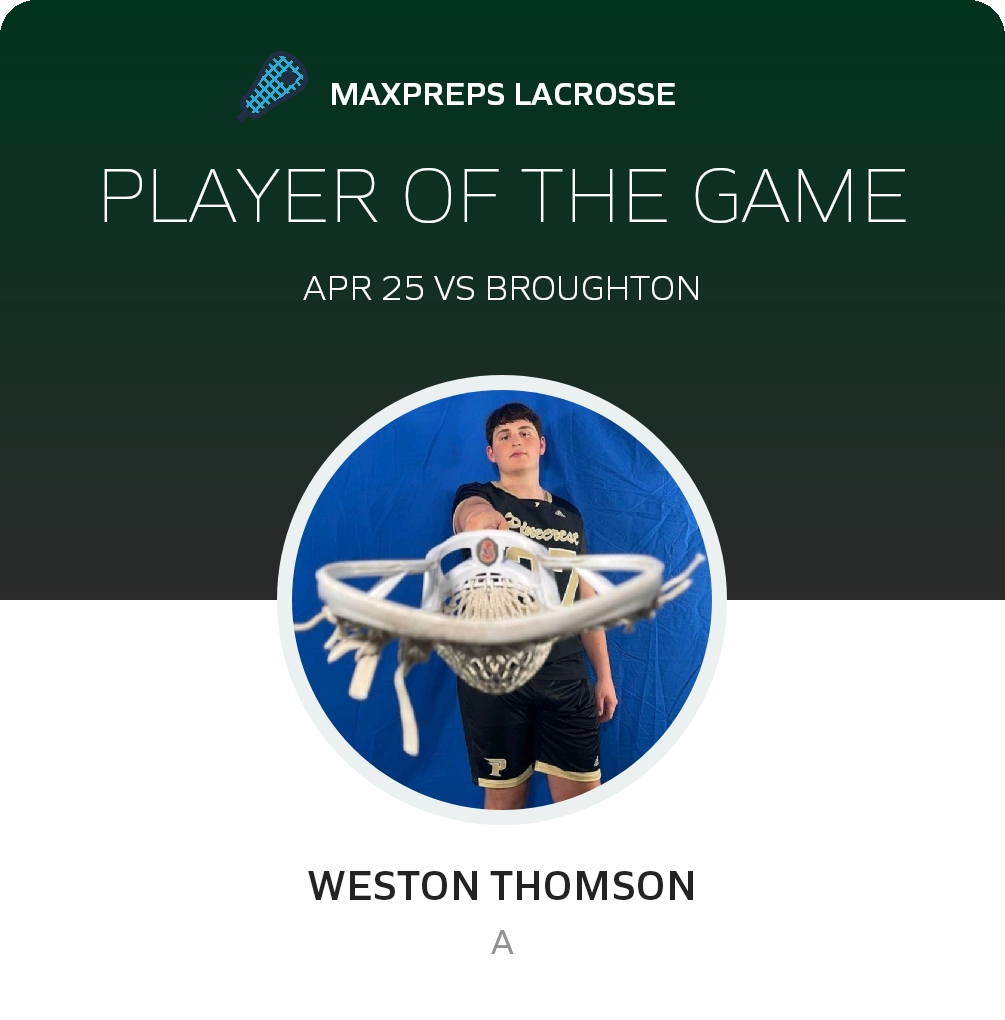 #27 Weston Thomson Player of the Game badge
