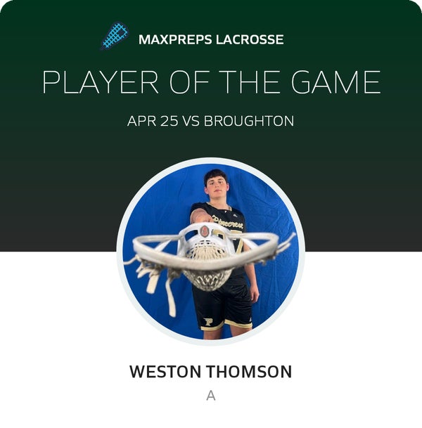 #27 Weston Thomson Player of the Game badge