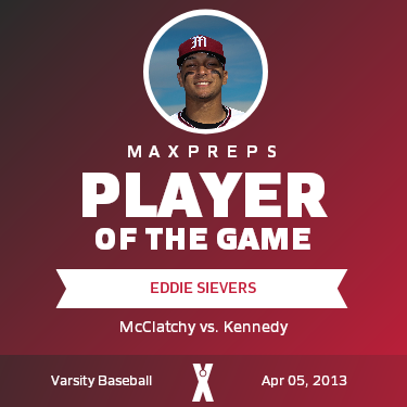 #8 EDDIE SIEVERS Player of the Game badge