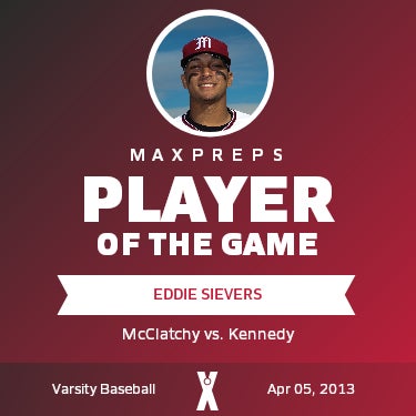 #8 EDDIE SIEVERS Player of the Game badge