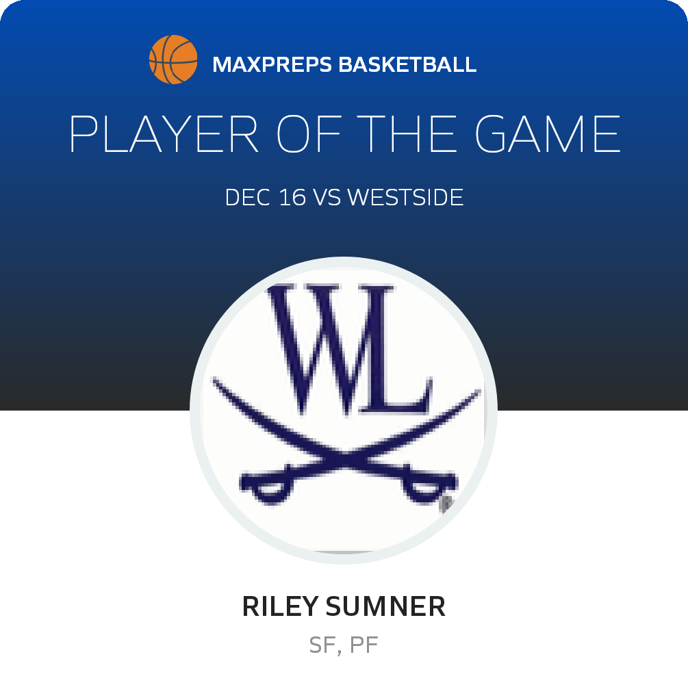 #21 Riley Sumner Player of the Game badge