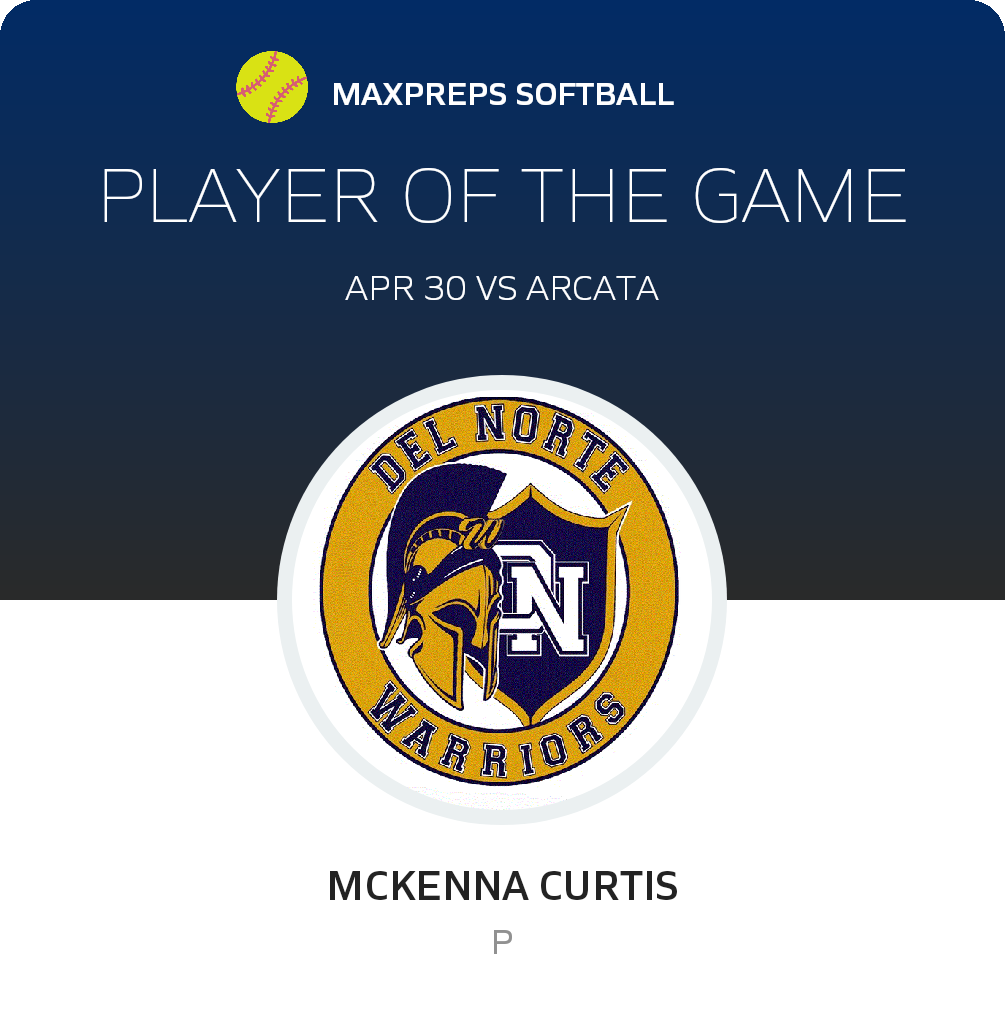 #16 McKenna Curtis Player of the Game badge
