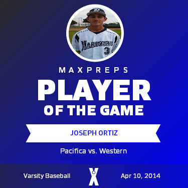 #3 Joseph Ortiz Player of the Game badge