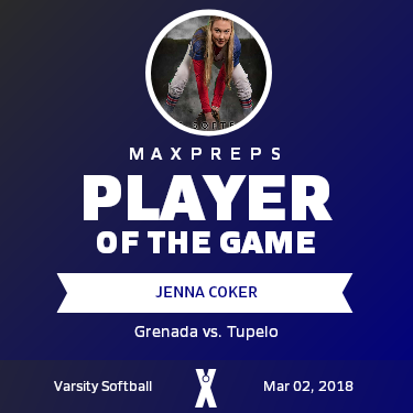 #4 Jenna Coker Player of the Game badge