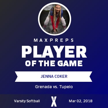 #4 Jenna Coker Player of the Game badge