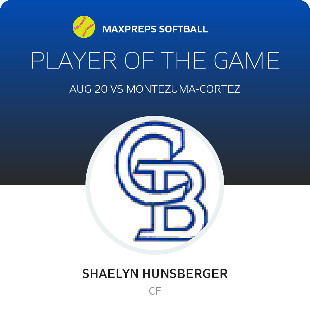 #3 Shaelyn Hunsberger Player of the Game badge