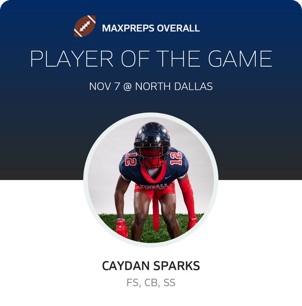 #12 Caydan Sparks Player of the Game badge