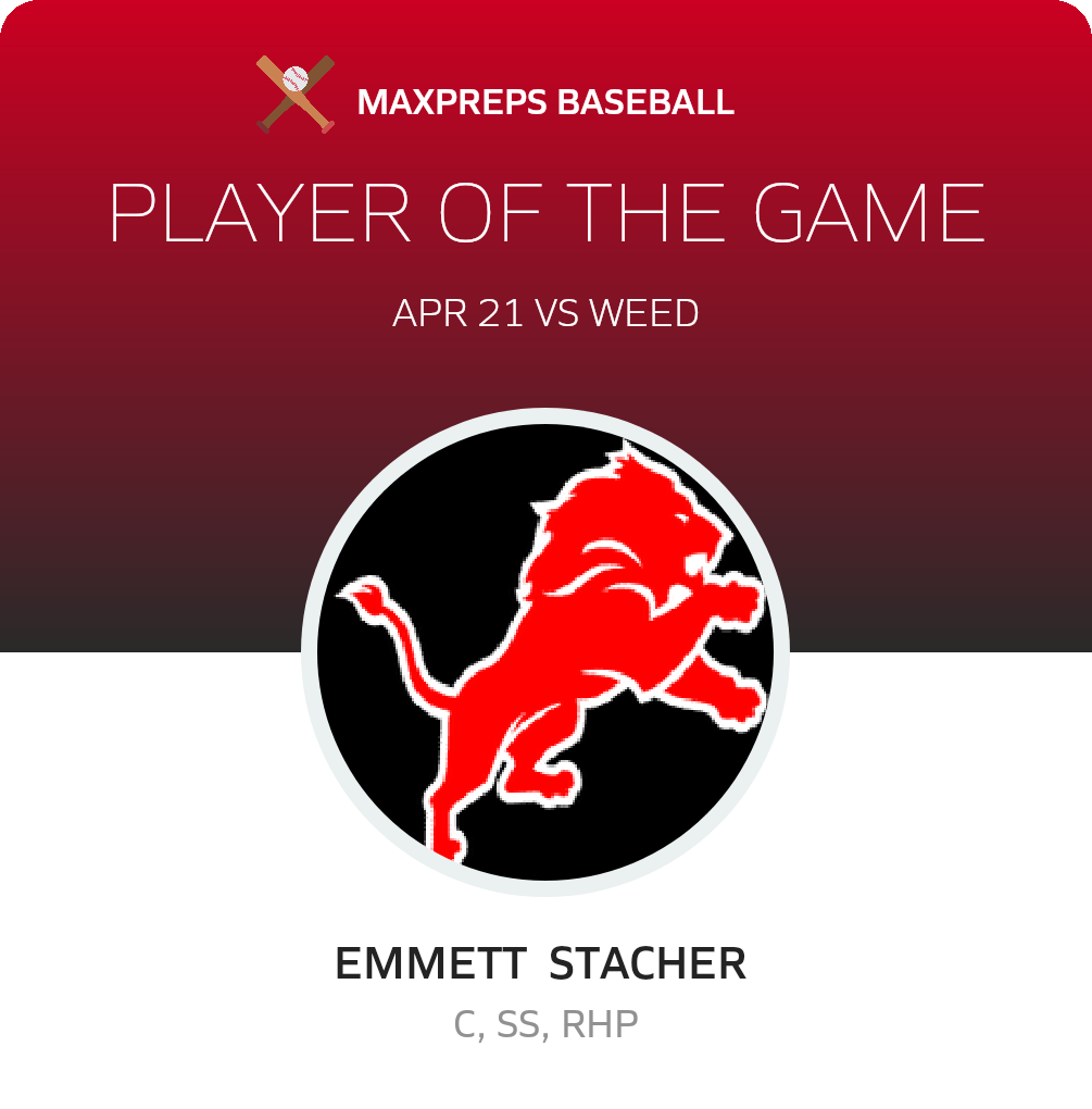 #8 EMMETT  STACHER  Player of the Game badge
