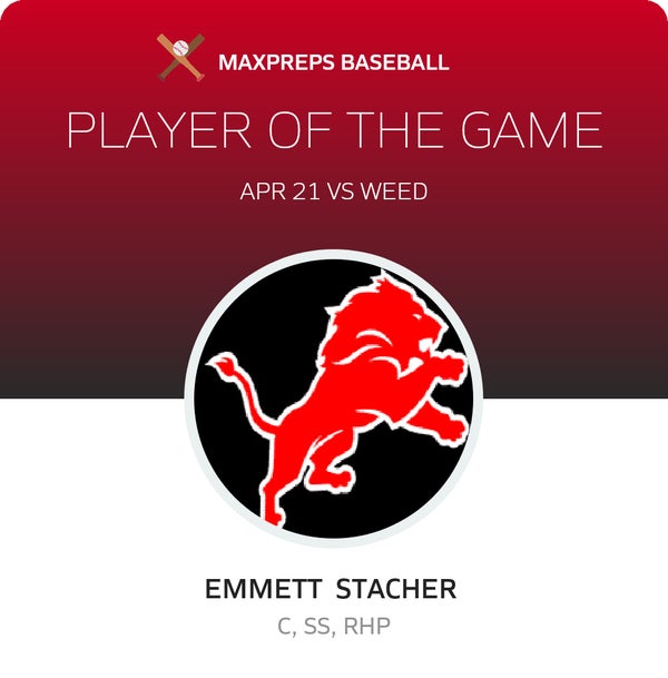 #8 EMMETT STACHER Player of the Game badge