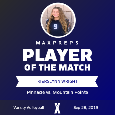 #9 Kierslynn Wright Player of the Game badge