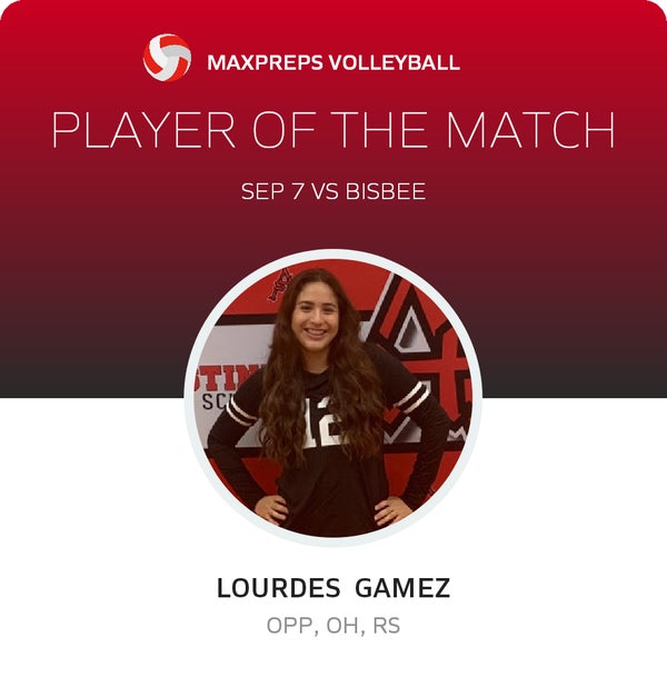 #12 Lourdes Gamez Player of the Game badge
