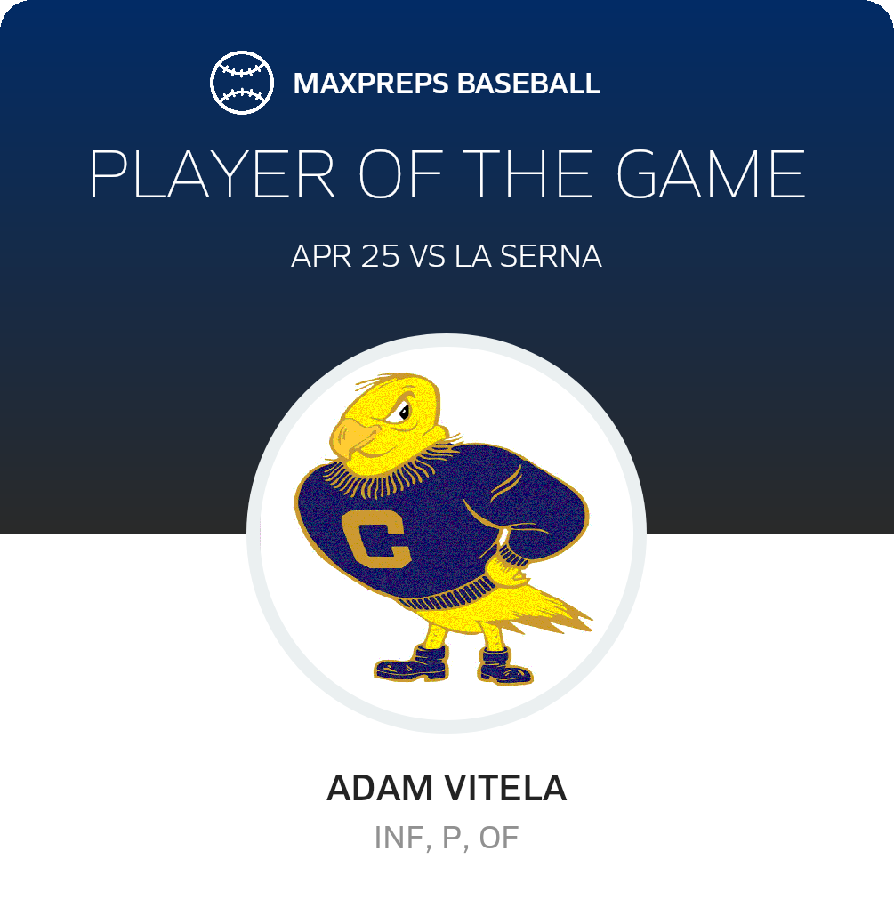 #9 Adam Vitela Player of the Game badge