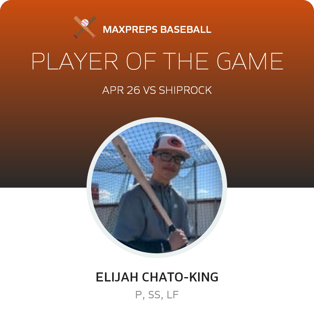 #3 Elijah Chato-King Player of the Game badge