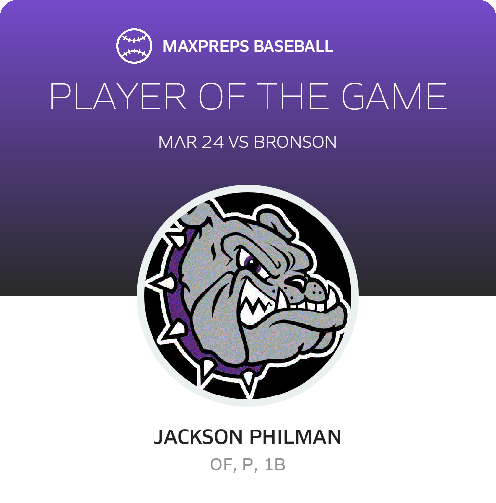 #17 Jackson Philman Player of the Game badge