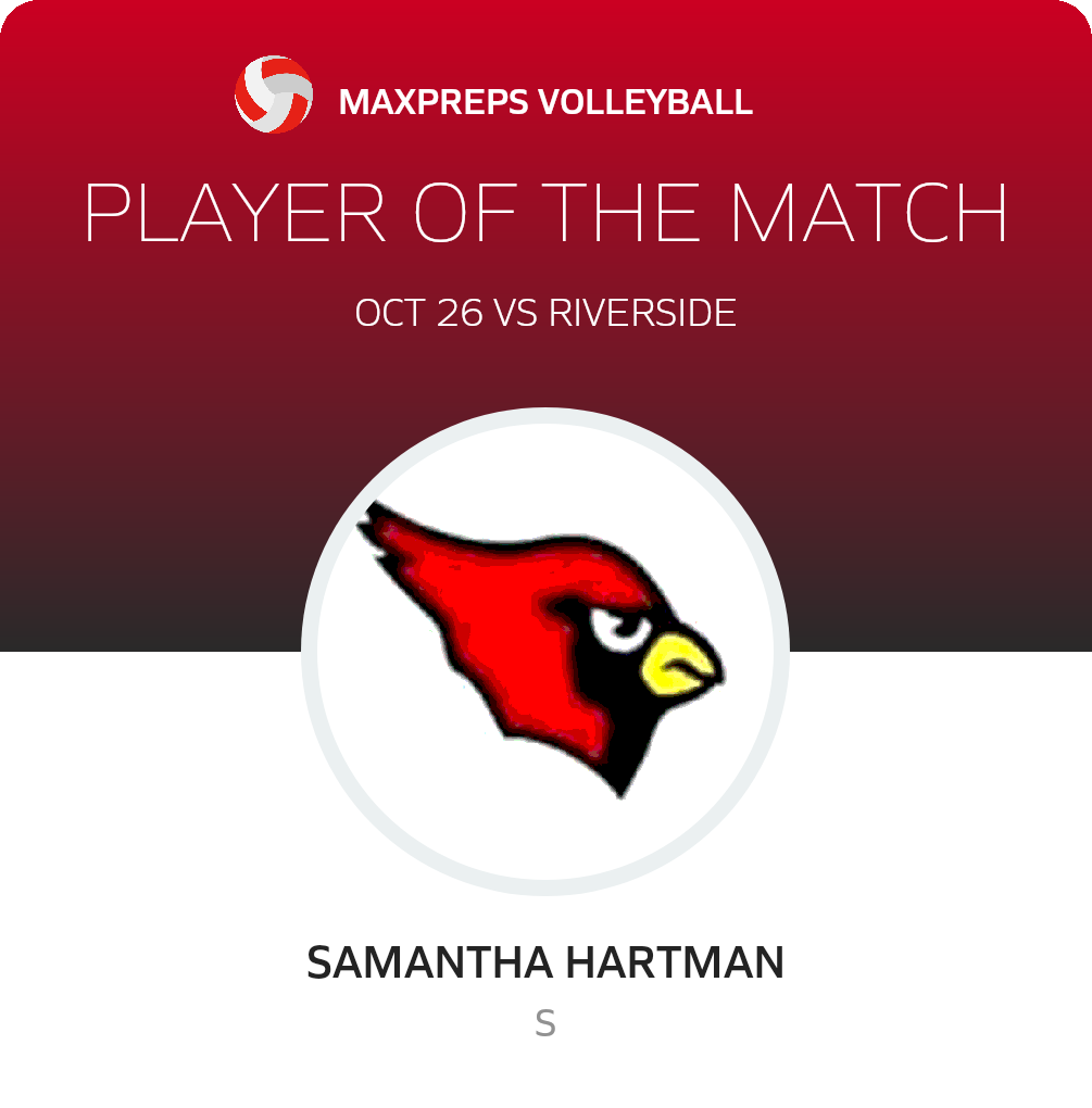 #1 Samantha Hartman Player of the Game badge