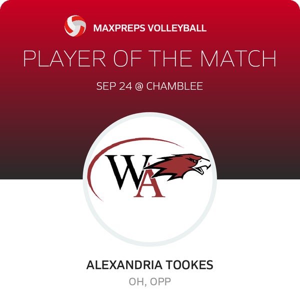 #13 Alexandria Tookes Player of the Game badge