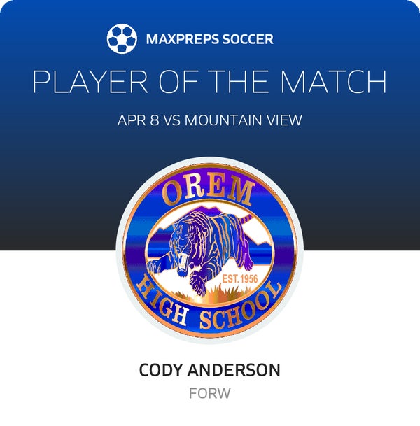 #10 Cody Anderson Player of the Game badge