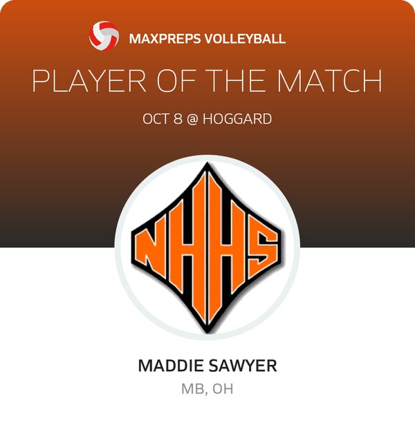 #21 Maddie Sawyer Player of the Game badge