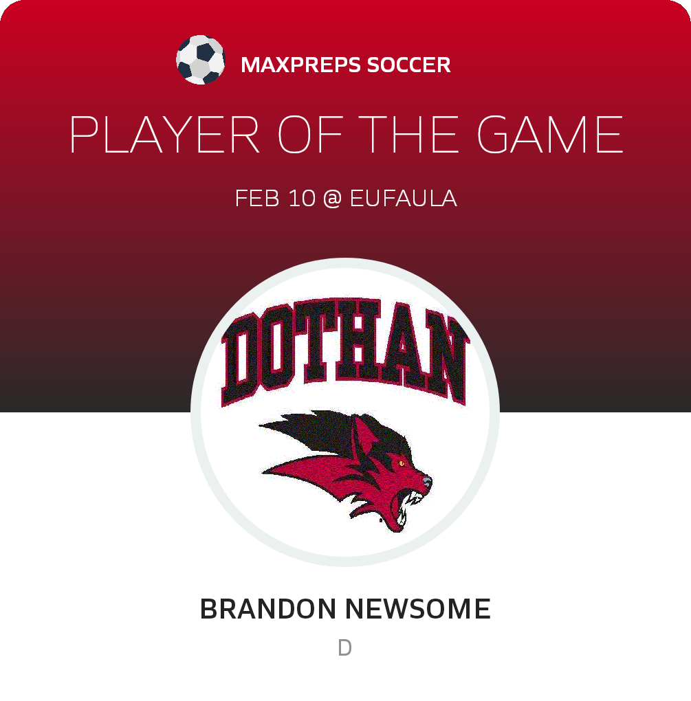 #24 Brandon Newsome Player of the Game badge