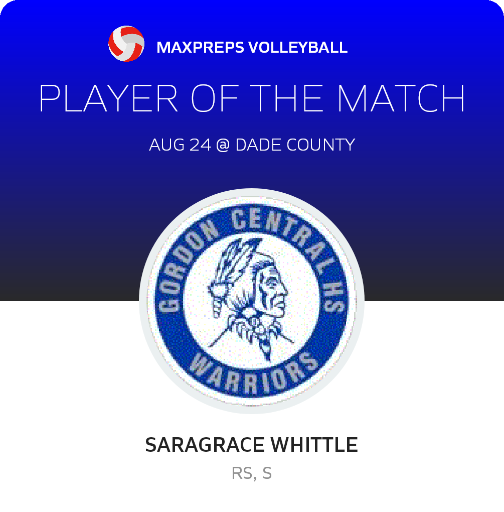 #11 Saragrace Whittle Player of the Game badge