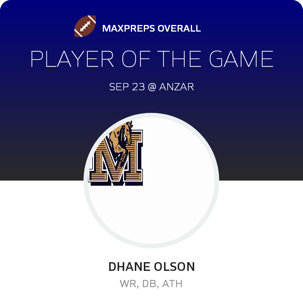 #1 Dhane Olson Player of the Game badge