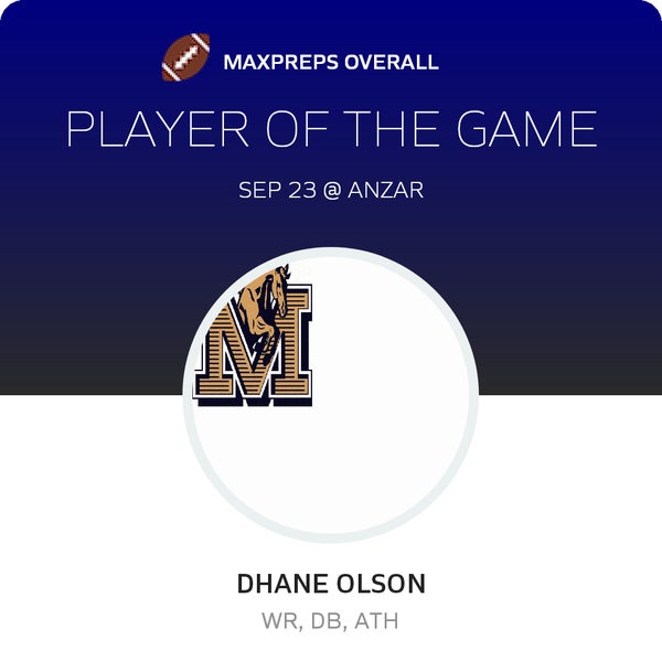 #1 Dhane Olson Player of the Game badge