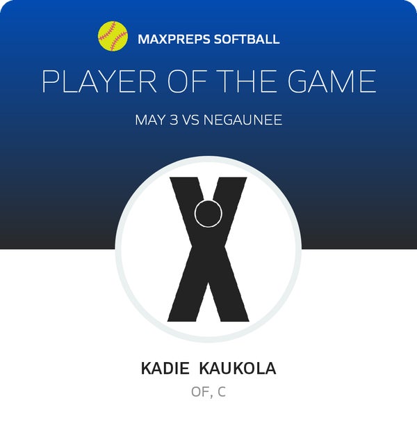 #4 Kadie Kaukola Player of the Game badge