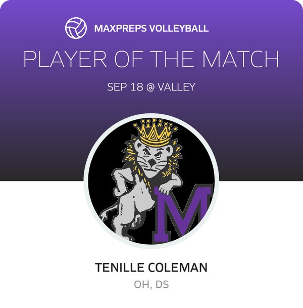 #1 Tenille Coleman Player of the Game badge