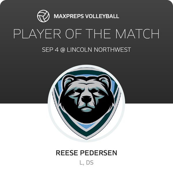 #3 Reese Pedersen Player of the Game badge