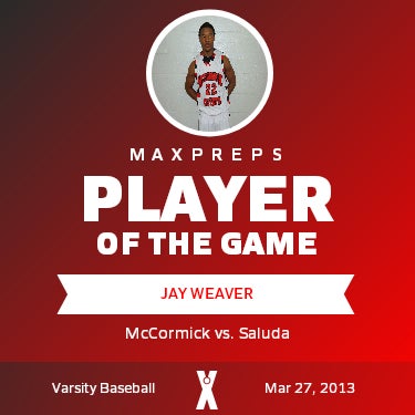 #6 Jay Weaver Player of the Game badge