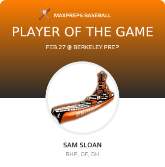 #9 Sam Sloan Player of the Game badge