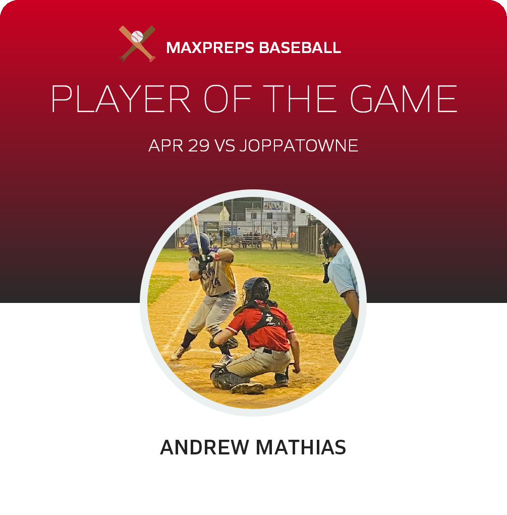 #3 Andrew Mathias Player of the Game badge