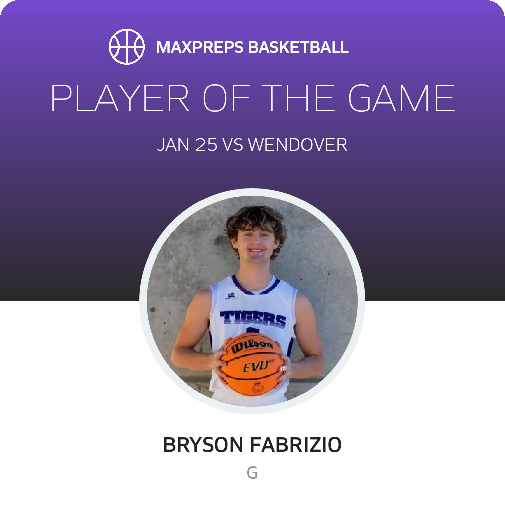 #3 Bryson Fabrizio Player of the Game badge