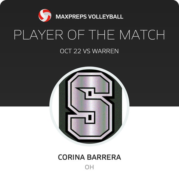 #8 Corina Barrera Player of the Game badge