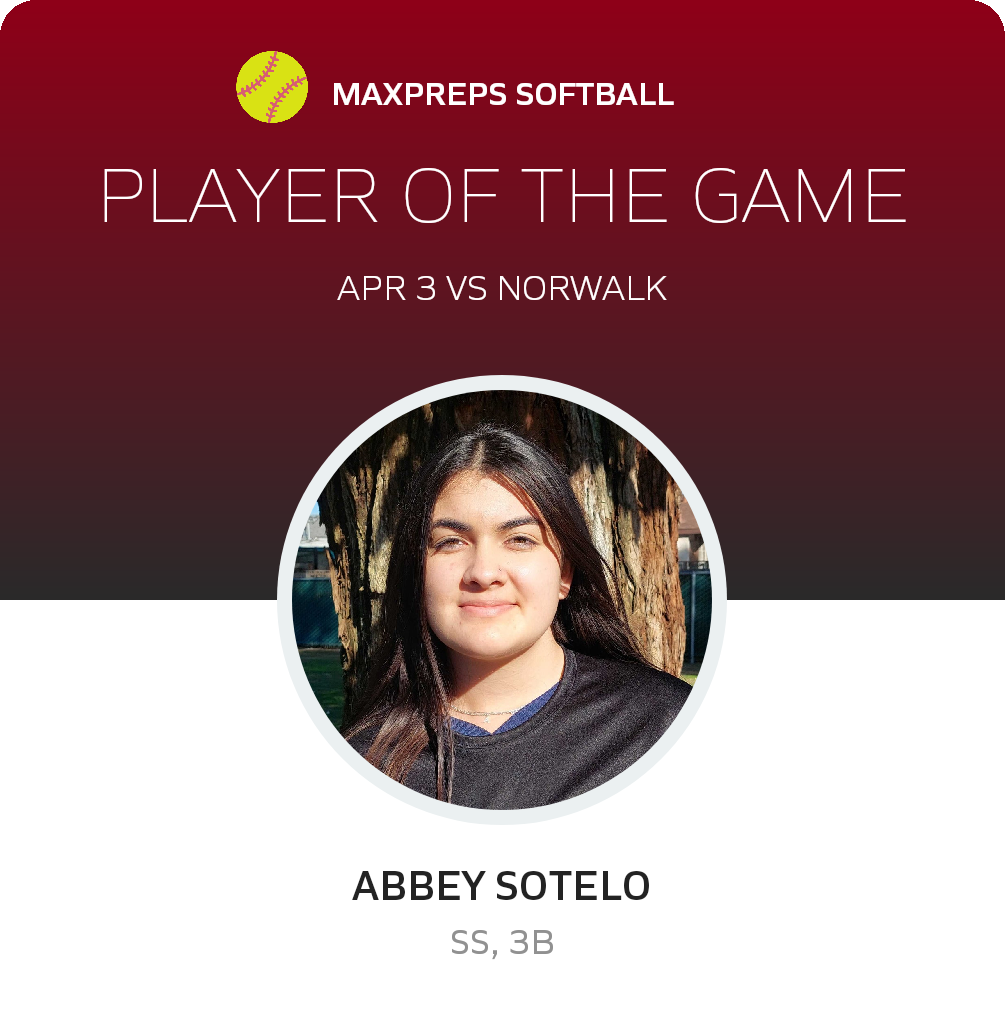 #16 Abbey Sotelo Player of the Game badge