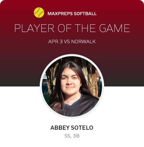 #16 Abbey Sotelo Player of the Game badge