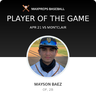 #8 Mayson Baez Player of the Game badge