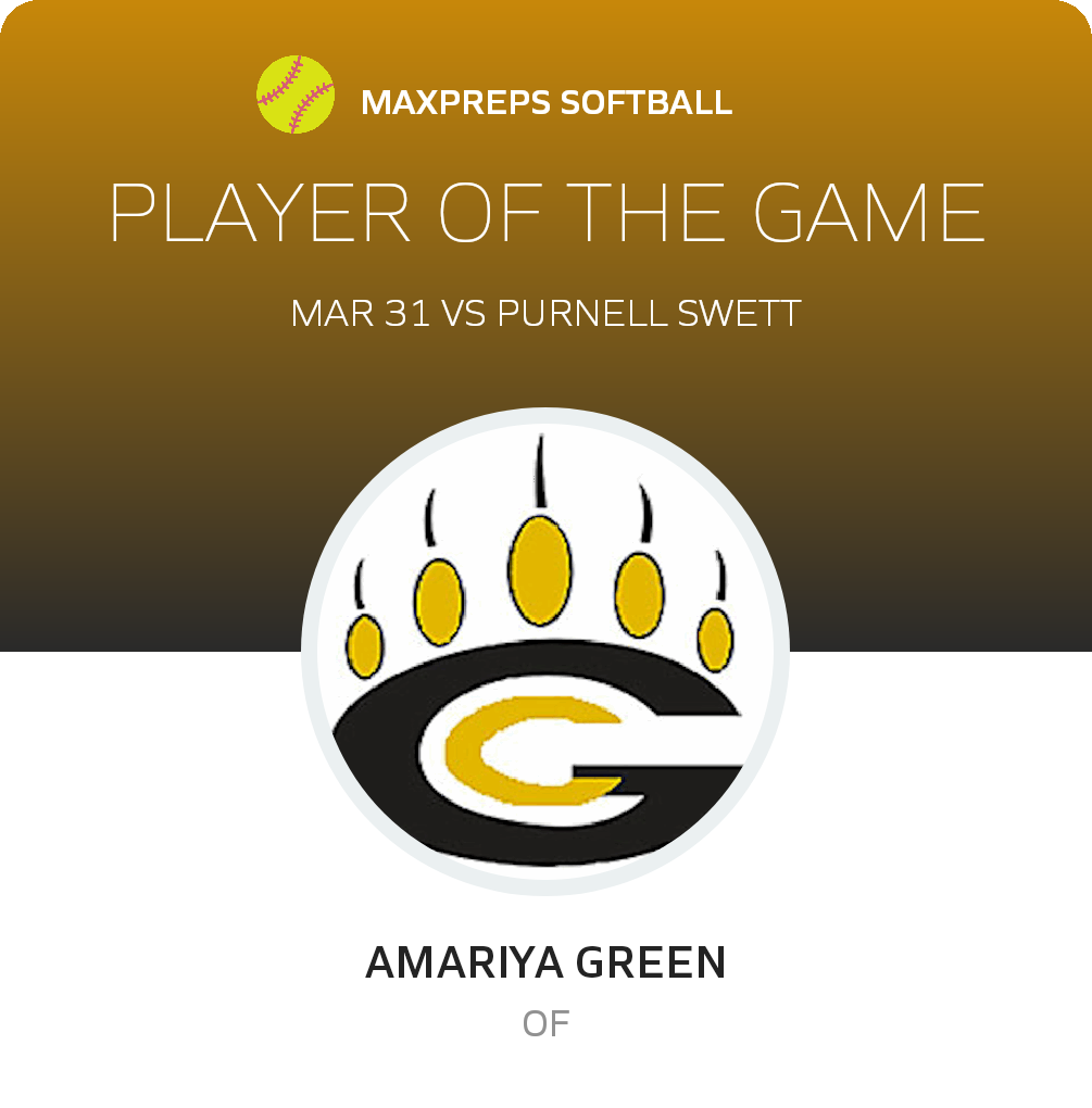 #4 Amariya Green Player of the Game badge