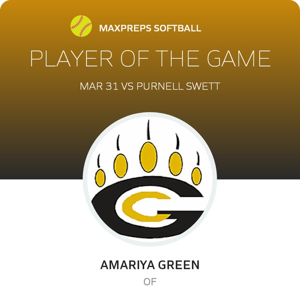 #4 Amariya Green Player of the Game badge