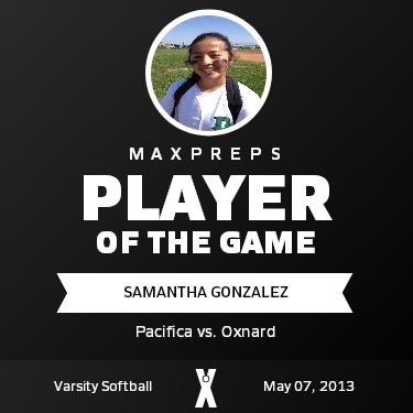 #5 Samantha Gonzalez Player of the Game badge