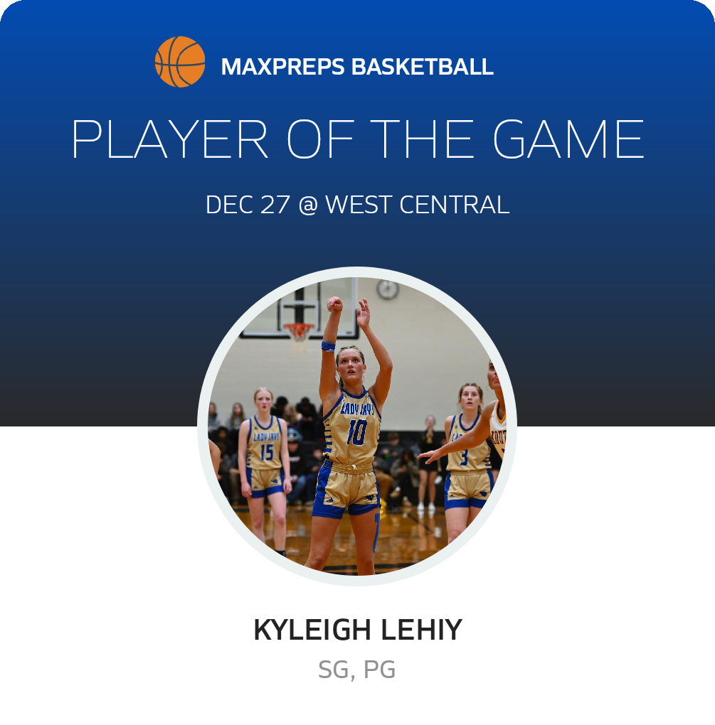 #10 Kyleigh Lehiy Player of the Game badge