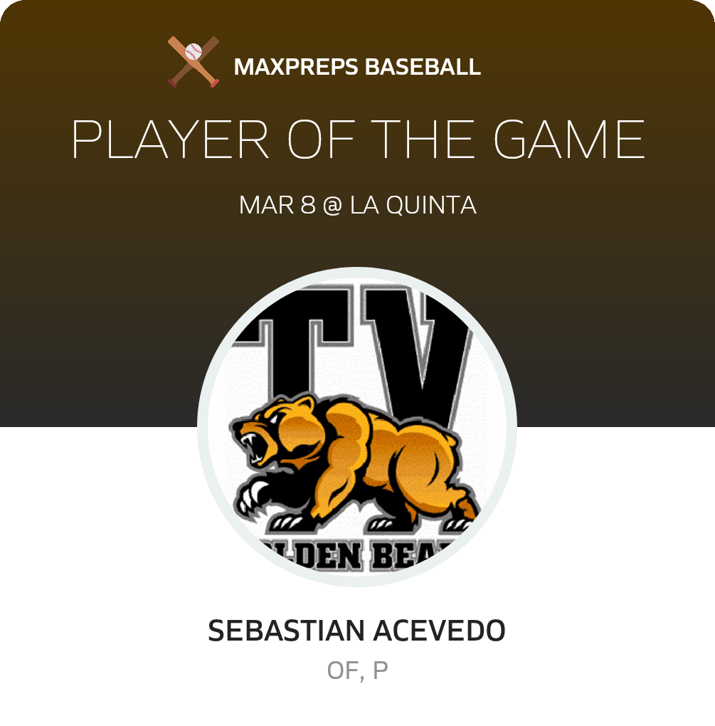 Sebastian Acevedo Player of the Game badge