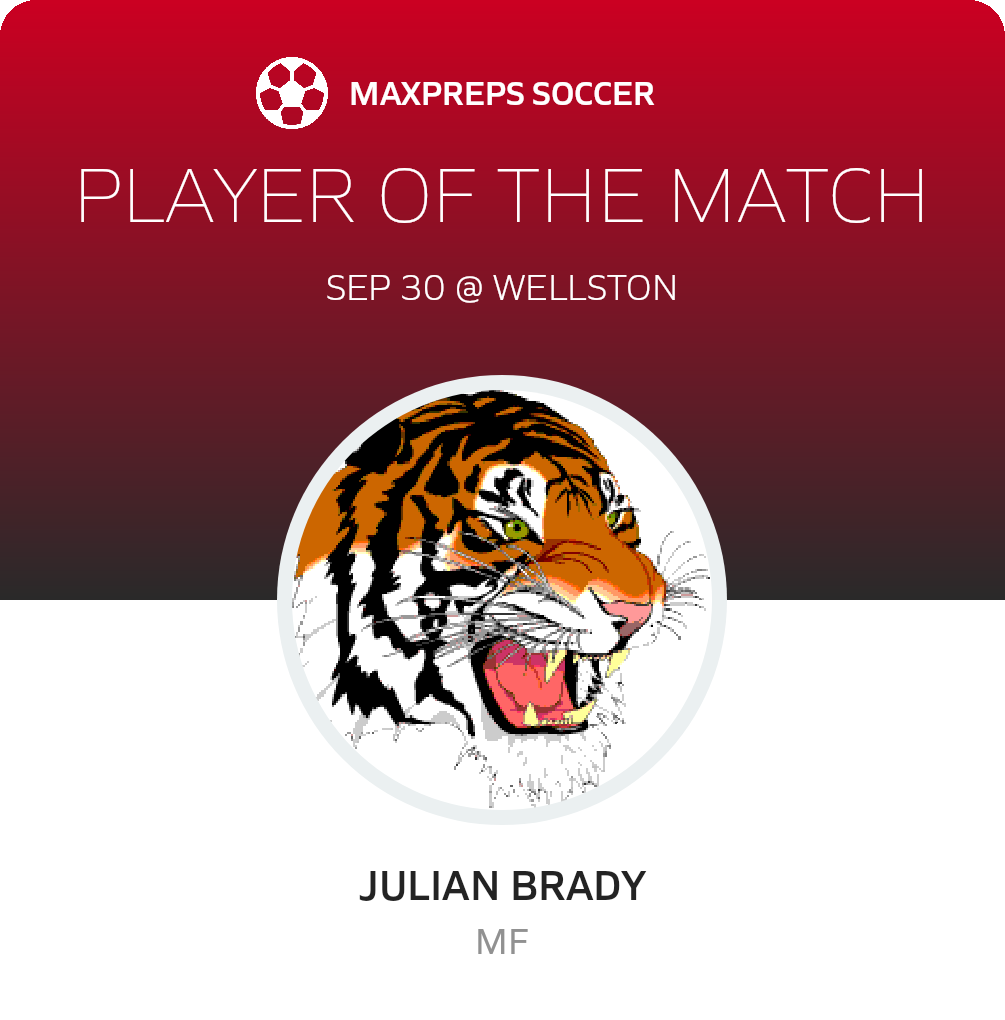 ##7 Julian Brady Player of the Game badge