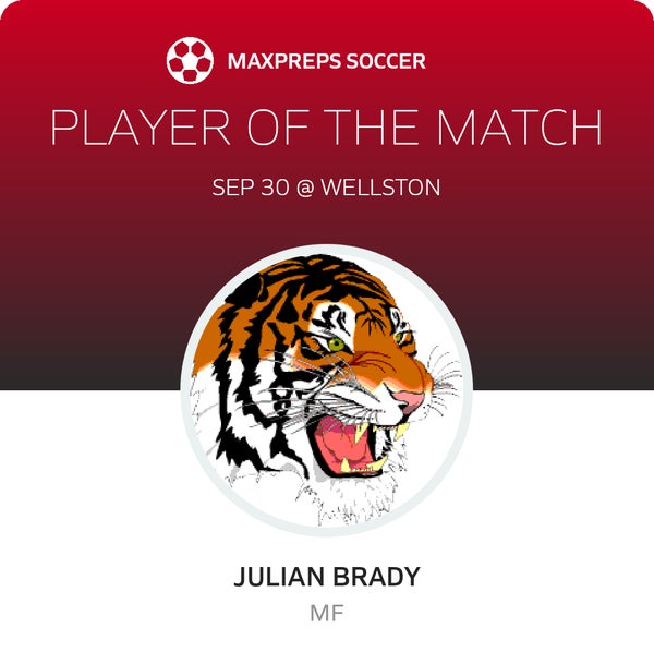 ##7 Julian Brady Player of the Game badge